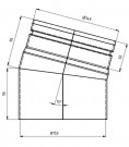 Peisrør Ø150x15° Senotherm 2mm thumbnail